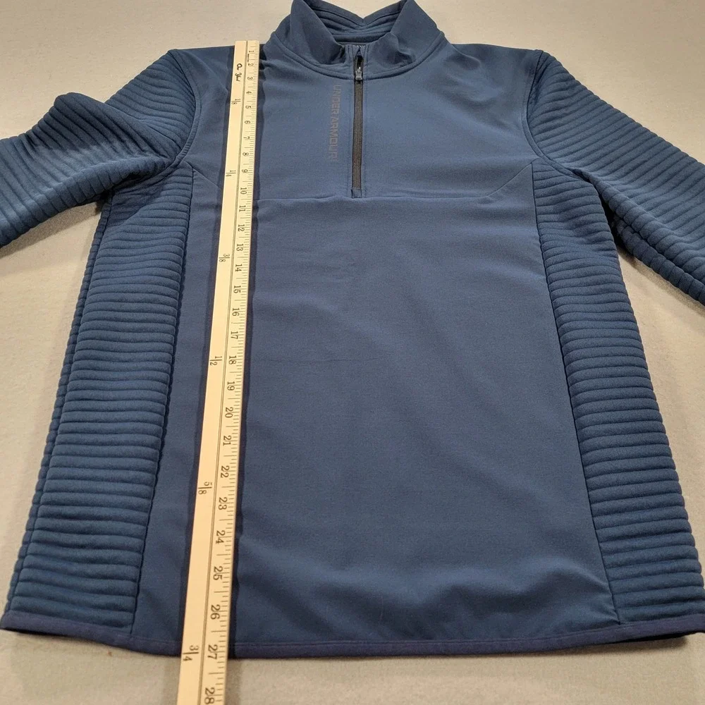 Under Armour Golf 1/4 Zip Pullover Blue Textured Athletic‎ Men's Small Loose Fit